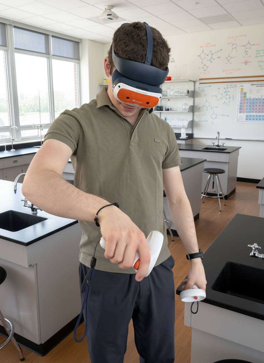 Student wearing a ClassVR headset